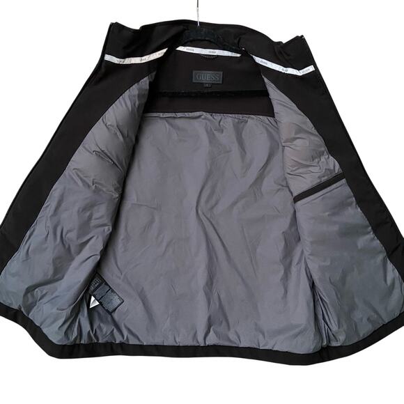 New Guess Womens Large Black Full Zip Winter Polyester Puffer Vest Jacket Coat - Picture 3 of 6